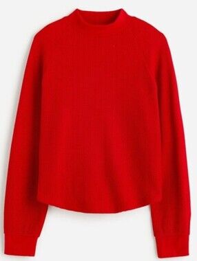 Madewell Waffle Knit Long Sleeve Mockneck Tee Sz Large